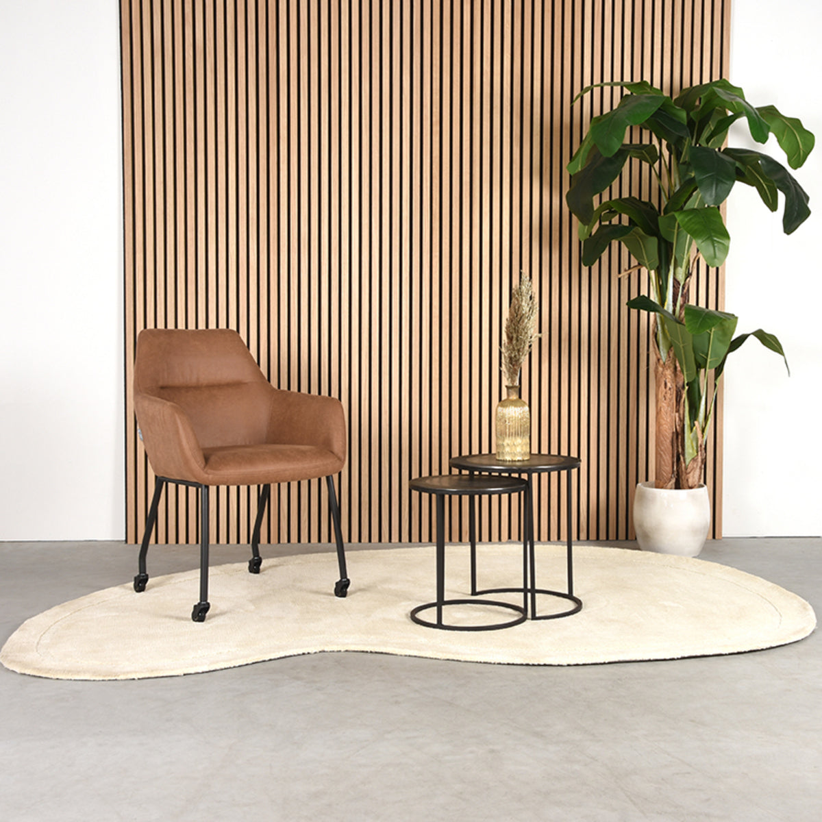 LABEL51 Eetkamerstoel Lenny – Microfiber Stof – Modern Design & Hoog Zitcomfort